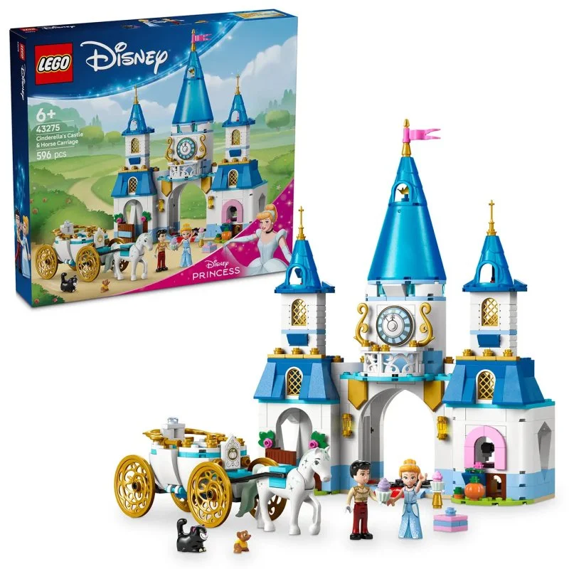 Disney Princess 43275 Cinderellas Schloss und Kutsche mit Pferden