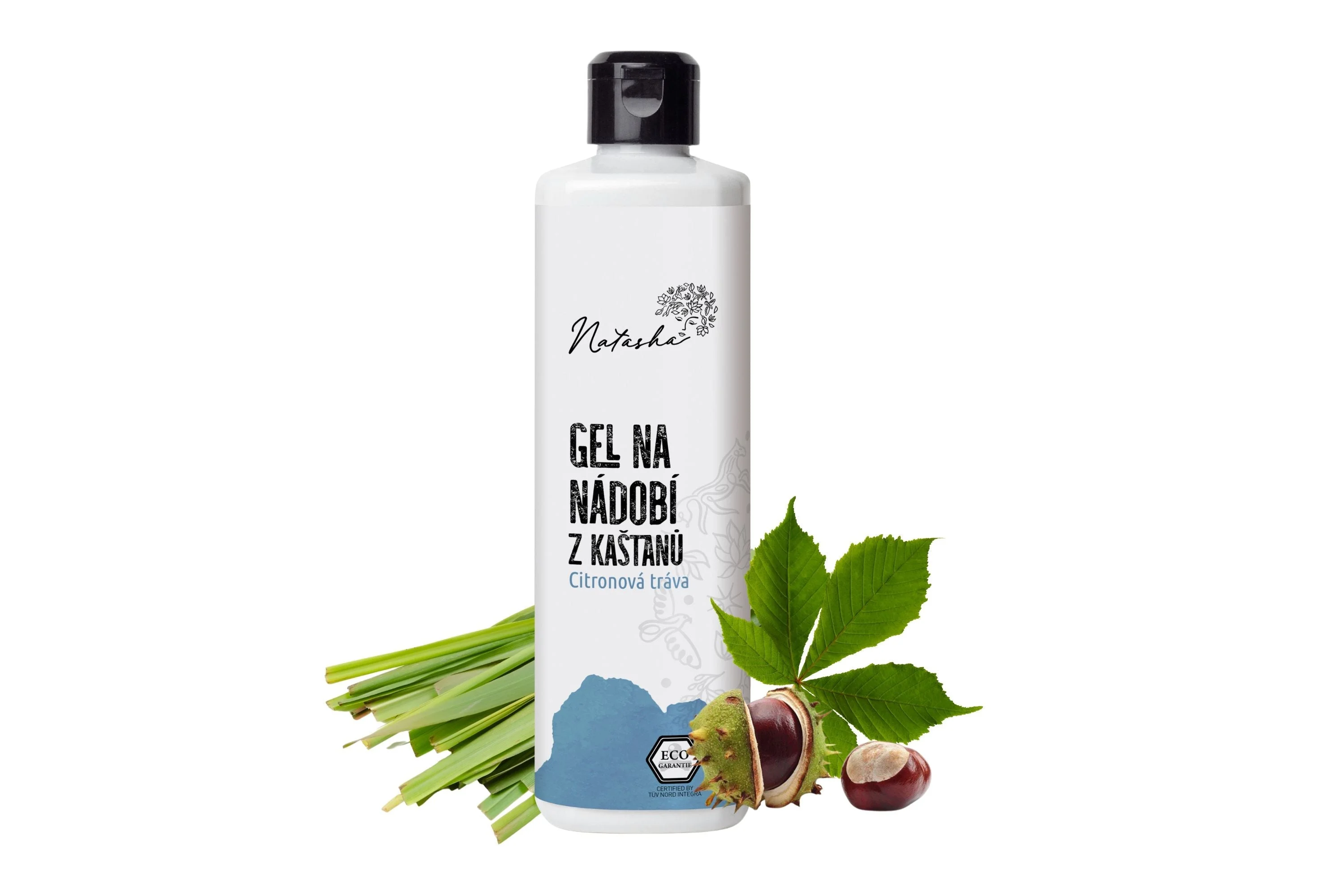 Natasha Geschirrspülgel aus Kastanien mit Zitronengras 500 ml – stark gegen Fett, hautschonend
