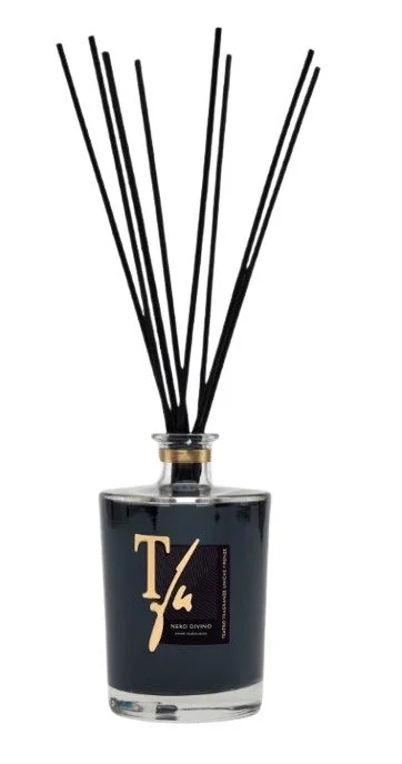 DIVINO STICKS 500 ml Raumduft - TFU (10 schwarze Bambusstäbchen, 36 cm, inklusive)
