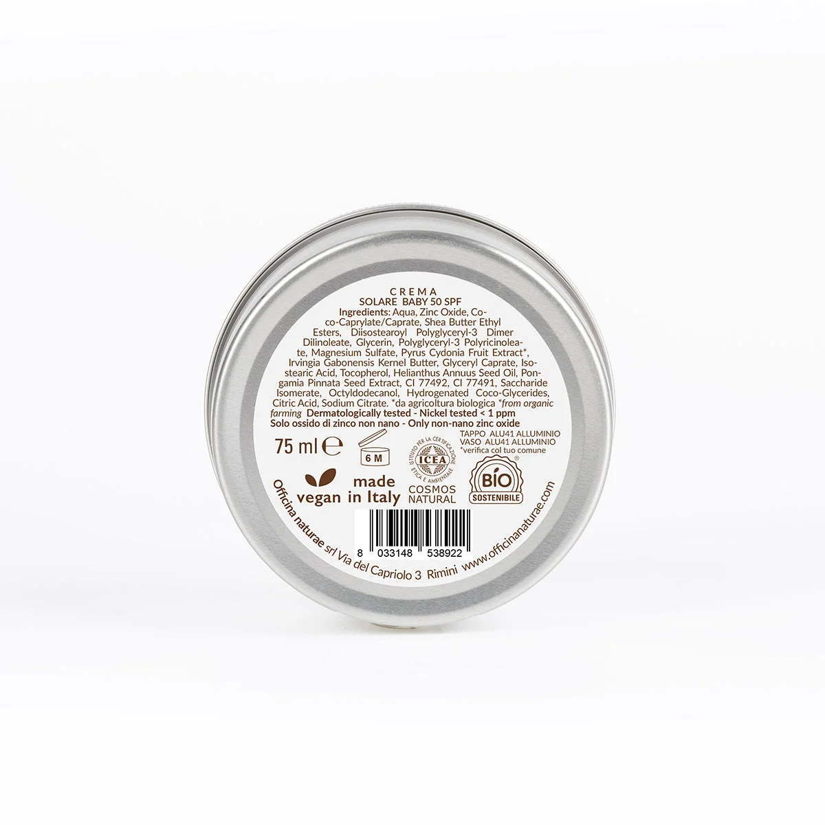 Officina Naturae Sonnencreme für Kinder und empfindliche Haut LSF 50 in der Metalldose (75 ml) - ohne Duftstoffe
