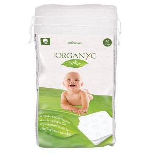 Baumwollquadrate zum Reinigen für Kinder (60 Stück) - 100% Bio-Baumwolle