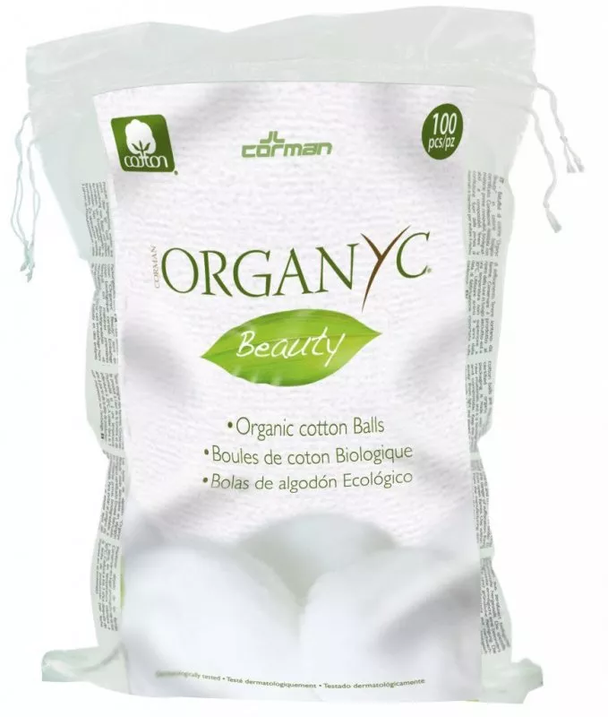 Organyc Peeling-Wattebällchen (100 Stück) - 100% Bio-Baumwolle