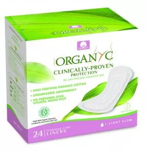 Organyc Slipeinlagen Light (24 Stück) - 100% Bio-Baumwolle, 1 Tropfen