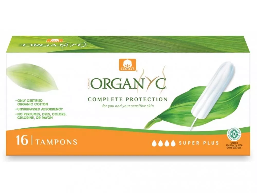Organyc Super Plus Tampons (16 Stück) - 100% Bio-Baumwolle, 4 Tropfen