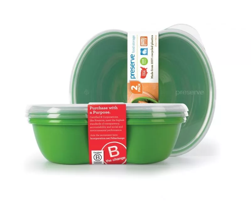 Preserve Snackbox (2 Stück) - grün - aus 100% recyceltem Kunststoff