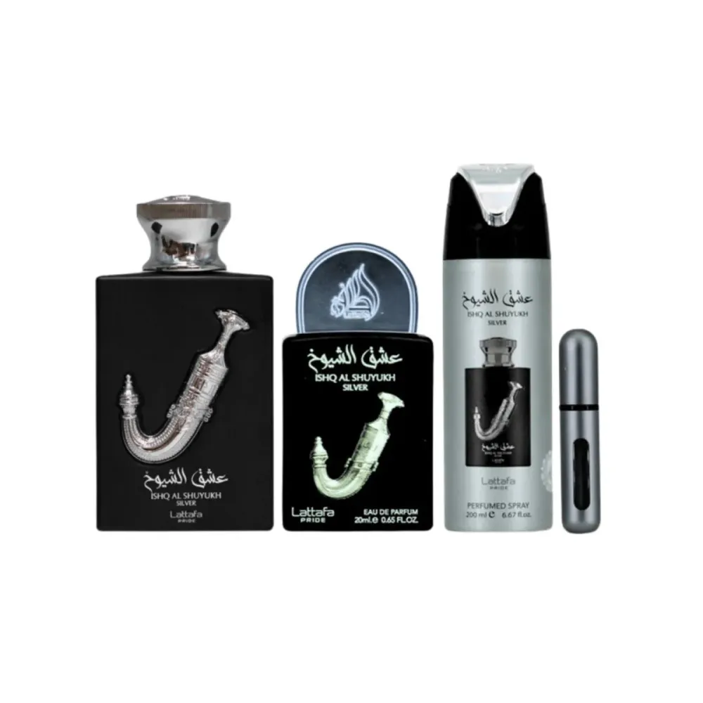 Pride Ishq Al Shuyukh Silver EDP 100 ml + EDP 20 ml + DEO Spray 200 ml UNISEX 1 ks