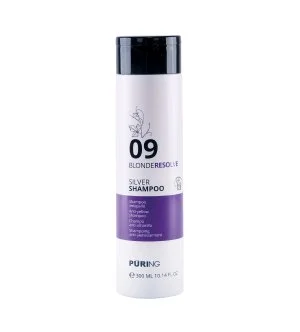 PURING 09 BlondeResolve Silver Shampoo neutralisierendes Shampoo für blondes, graues und blondiertes Haar
