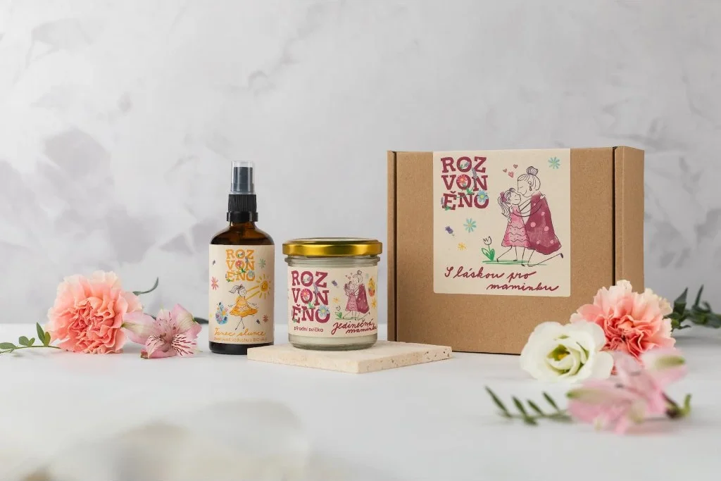 Rozvoněno Geschenkset Mit Liebe für Mama – Duftkerze und Lufterfrischer