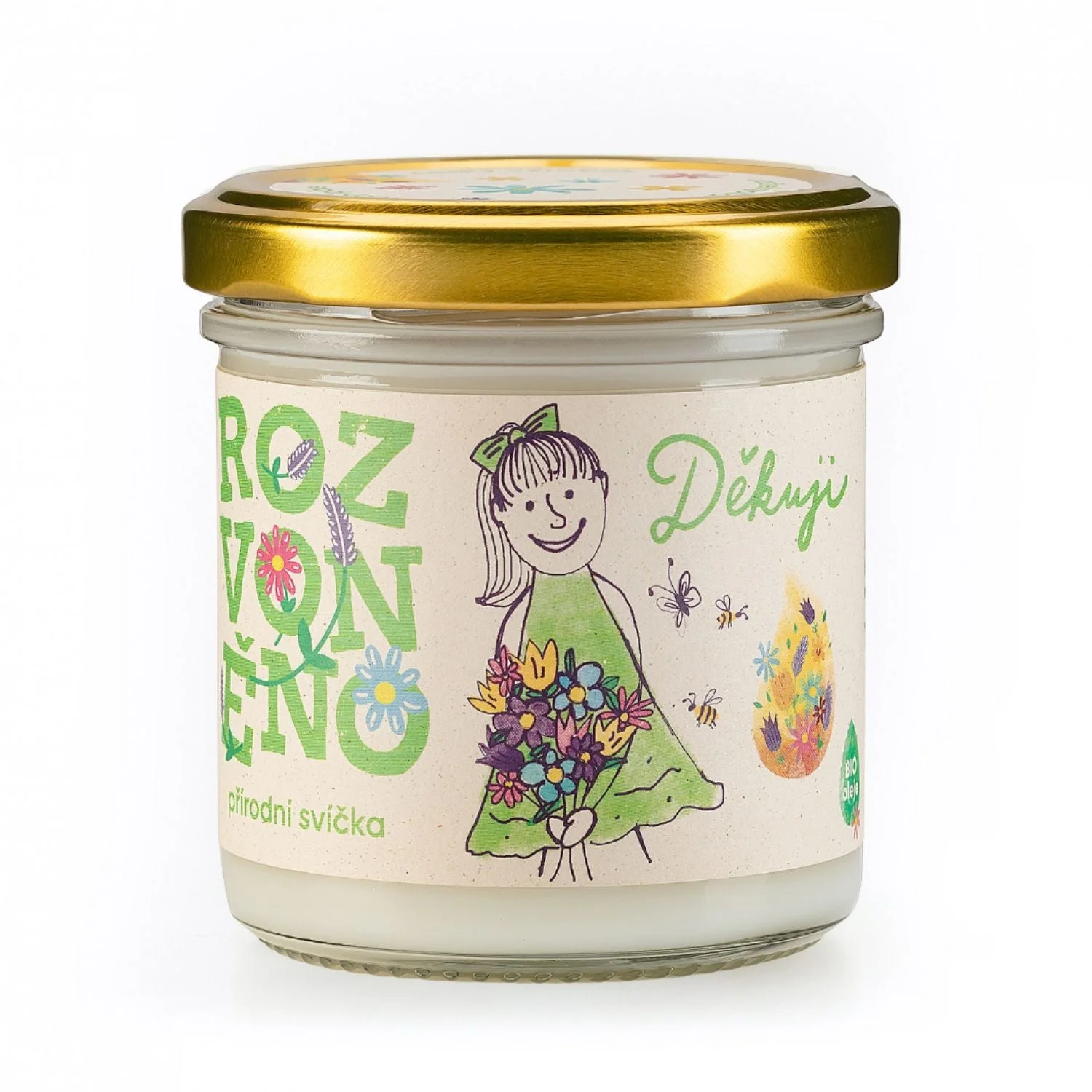 Rozvoněno Duftkerze – Danke (130 ml) – mit Grapefruit, Limette und Bergamotte