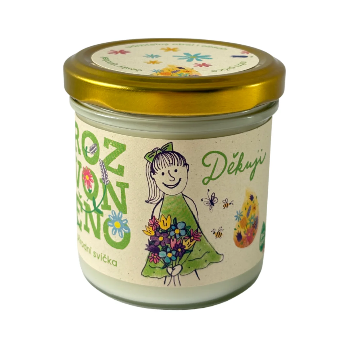 Rozvoněno Duftkerze – Danke (130 ml) – mit Grapefruit, Limette und Bergamotte