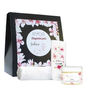 RYOR Sakura Geschenkset Zuckerpeeling mit japanischer Kirsche 325 g + sanftes Duschgel mit japanischer Kirsche