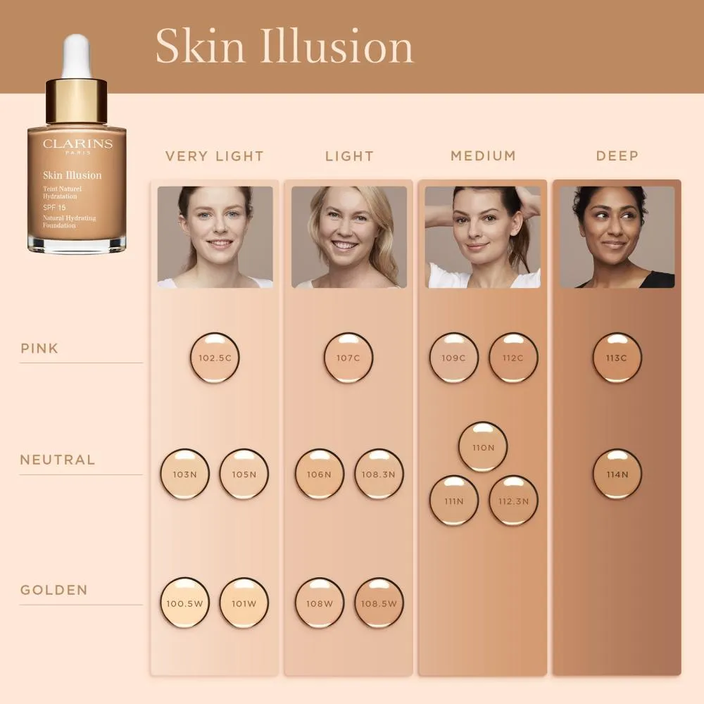 Skin Illusion natürliches, feuchtigkeitsspendendes Make-up LSF 15 (107C) 30 ml