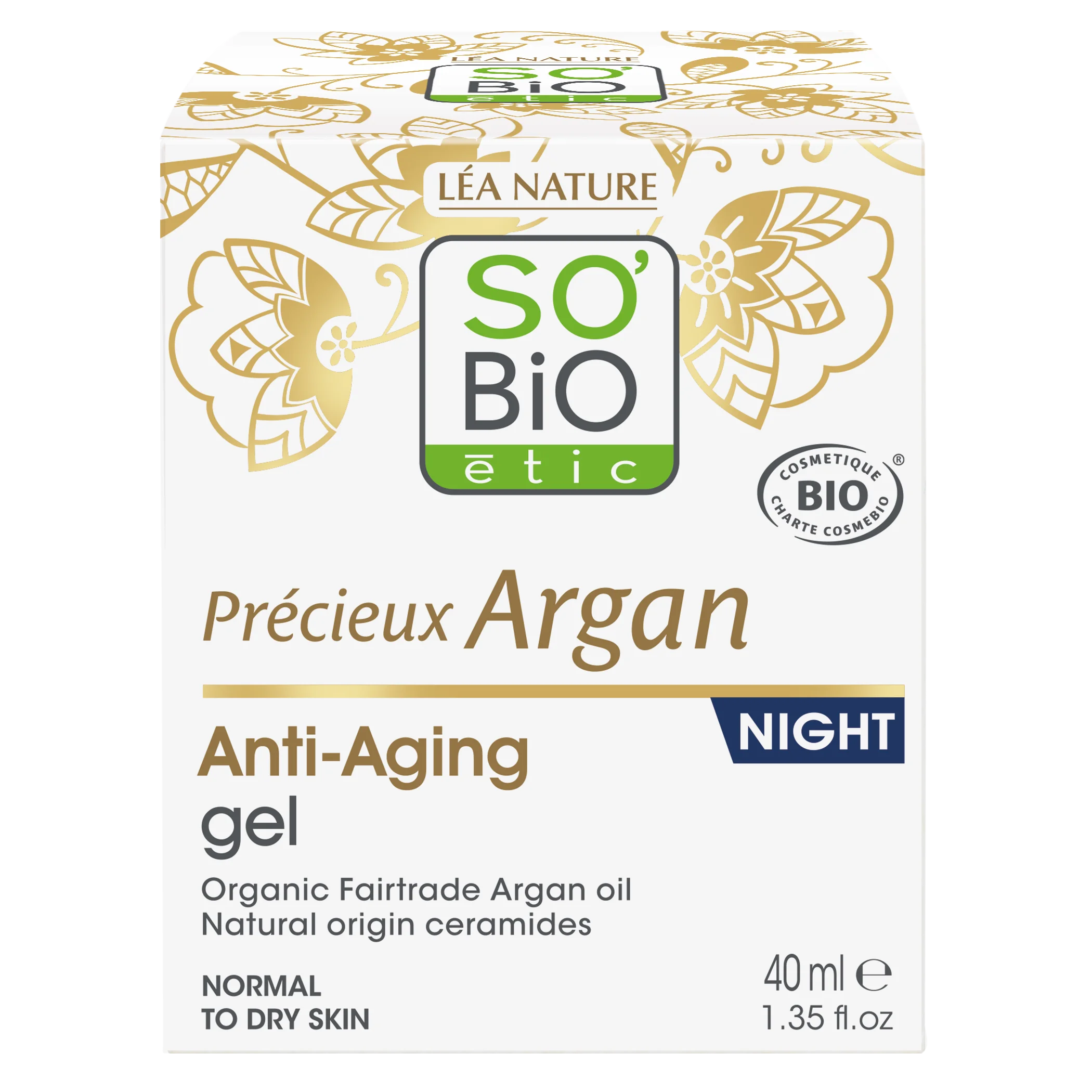 SO’BiO étic Anti-Age Précieux Argan Nachtgel BIO (50 ml) – regeneriert und glättet die Haut