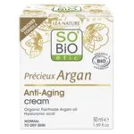 SO’BiO étic Anti-age Precieux Argan BIO-Tagescreme (50 ml) – spendet Feuchtigkeit, strafft und bringt den Teint zum Strahlen