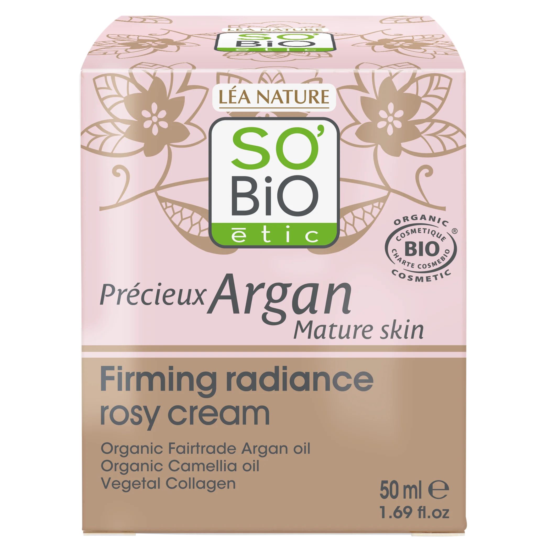 SO’BiO étic Anti-age Precieux Argan Rosa Tagescreme zur Straffung GOLD BIO (50 ml) – strafft und hellt den Teint auf
