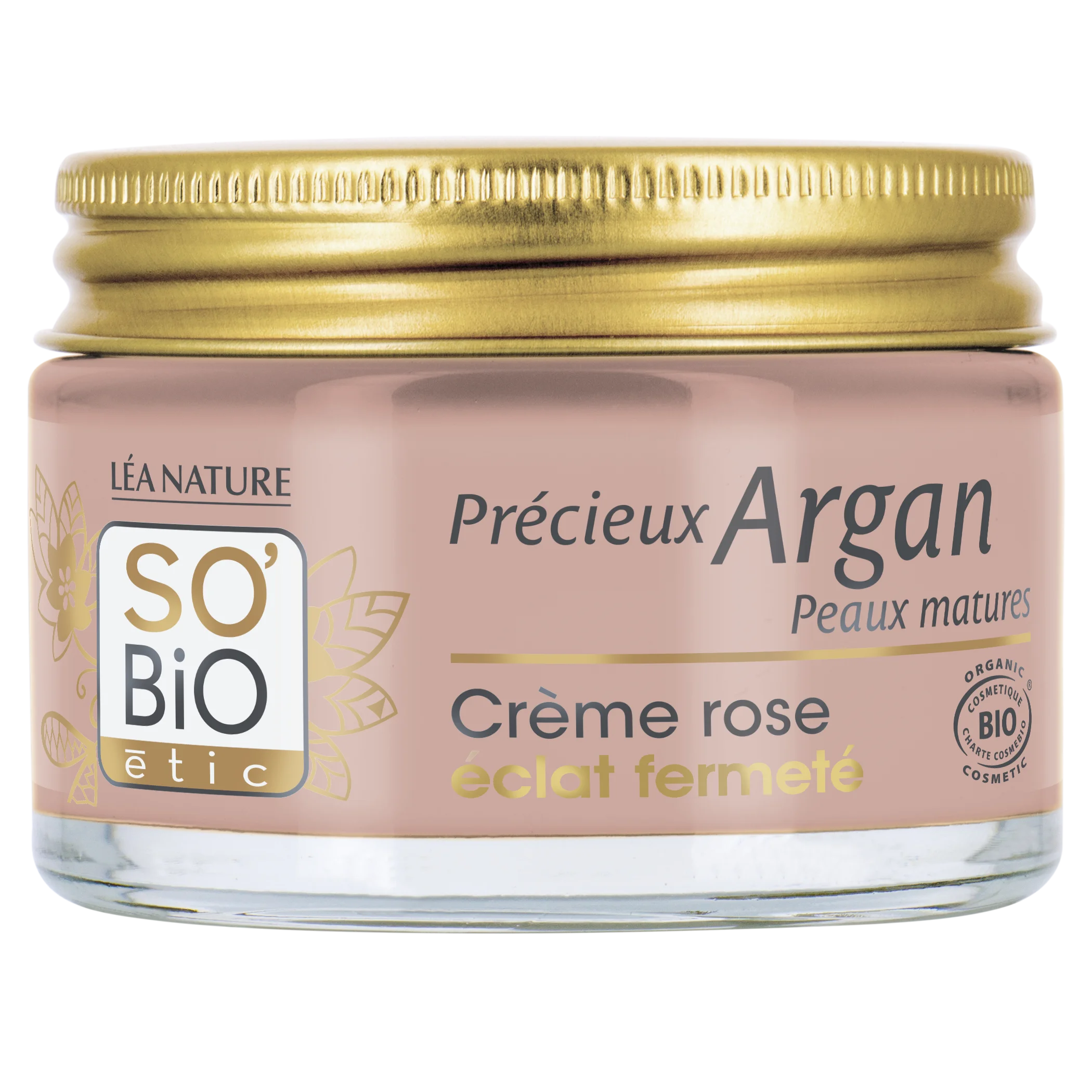 SO’BiO étic Anti-age Precieux Argan Rosa Tagescreme zur Straffung GOLD BIO (50 ml) – strafft und hellt den Teint auf