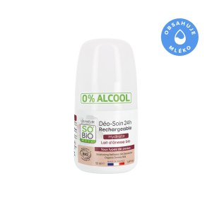 Deodorant Roll-on 24h feuchtigkeitsspendend mit Eselsmilch - nachfüllbar, BIO (50 ml) - auch für empfindliche Haut
