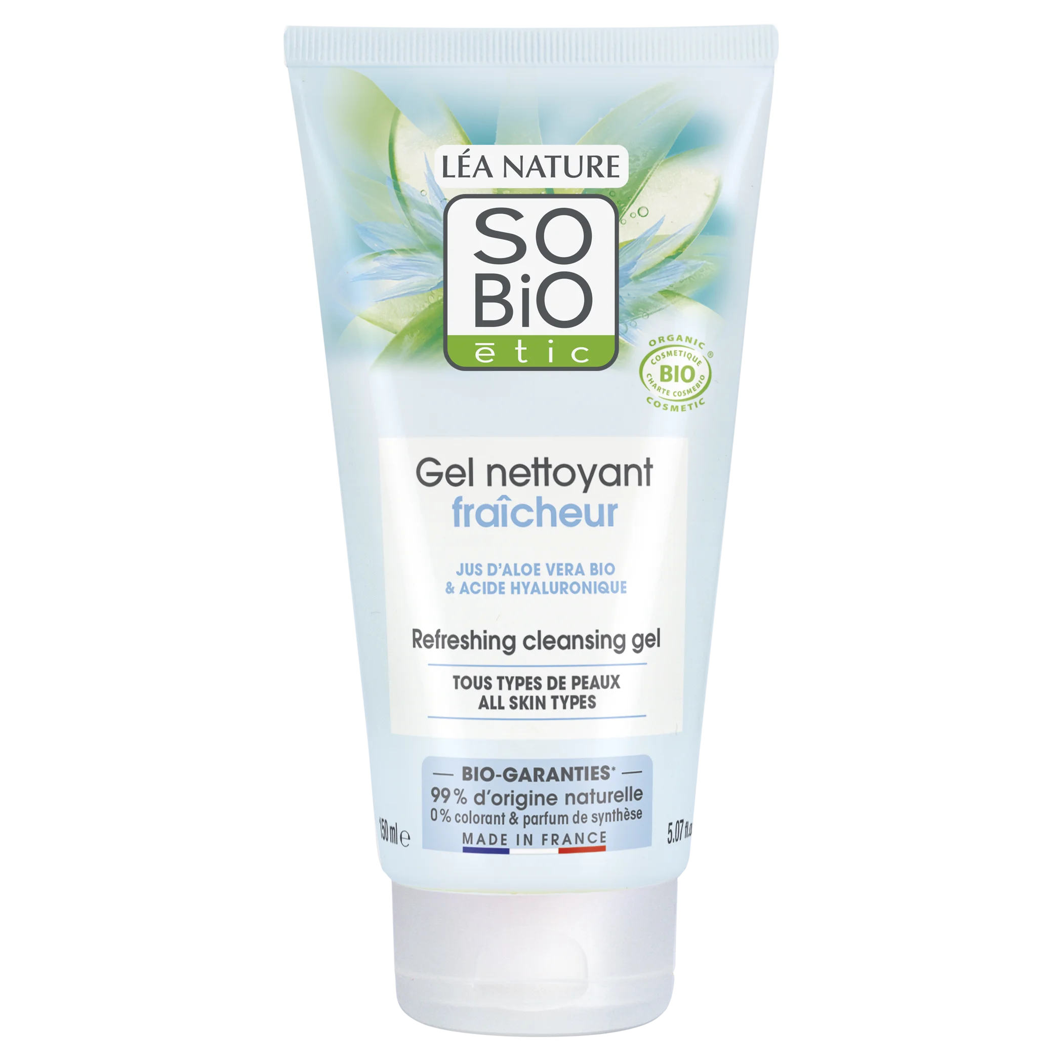 SO’BiO étic Feuchtigkeitsspendendes Waschgel Aloe vera BIO (150 ml) – für alle Hauttypen