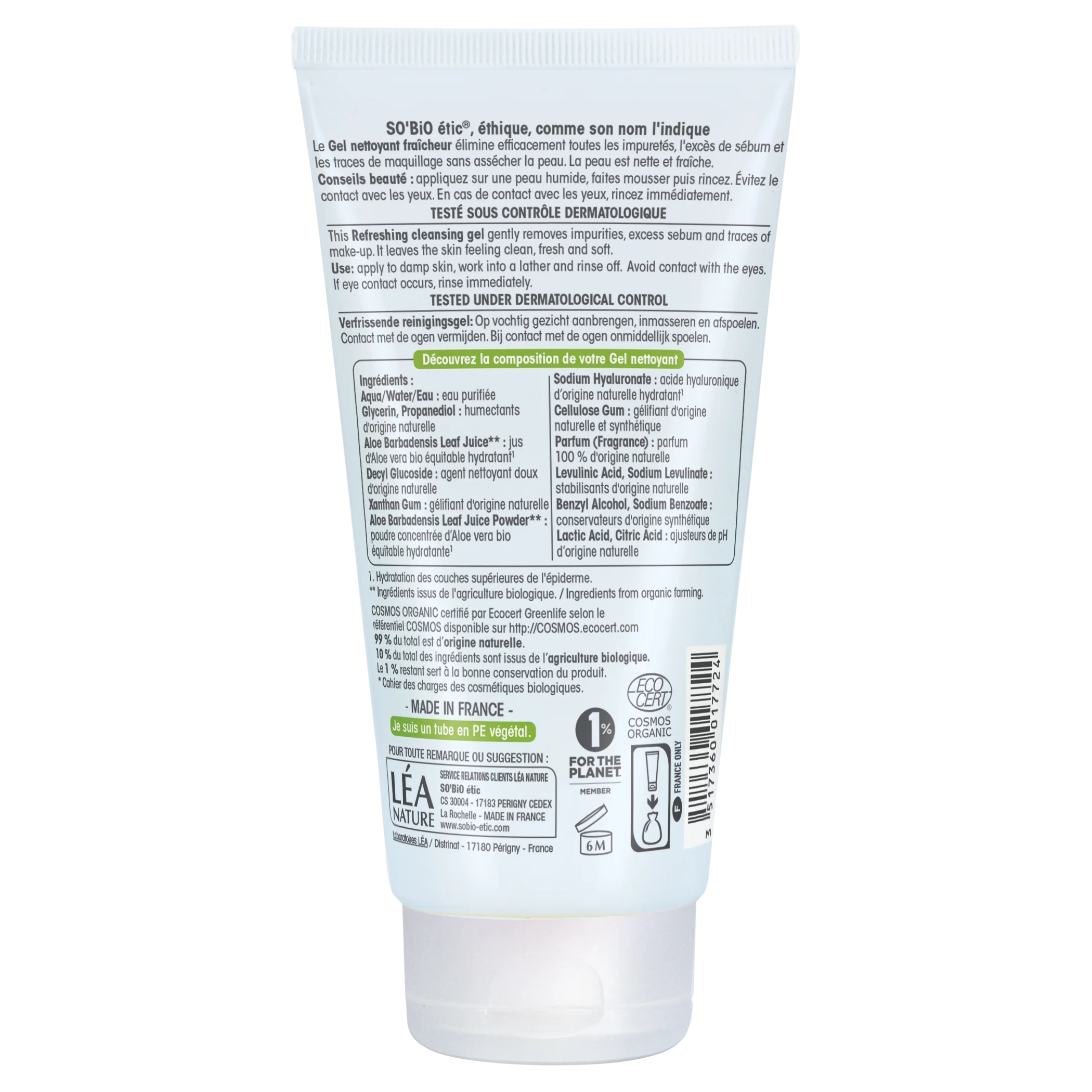 SO’BiO étic Feuchtigkeitsspendendes Waschgel Aloe vera BIO (150 ml) – für alle Hauttypen