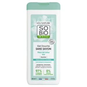 SO’BiO étic Duschgel OHNE SEIFE mit BIO-Lotusblüte (650 ml) – ideal für trockene und empfindliche Haut