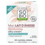 SO’BiO étic Seidige Feuchtigkeitscreme mit BIO-Eselsmilch (50 ml) – für alle Hauttypen, einschließlich empfindlicher Haut