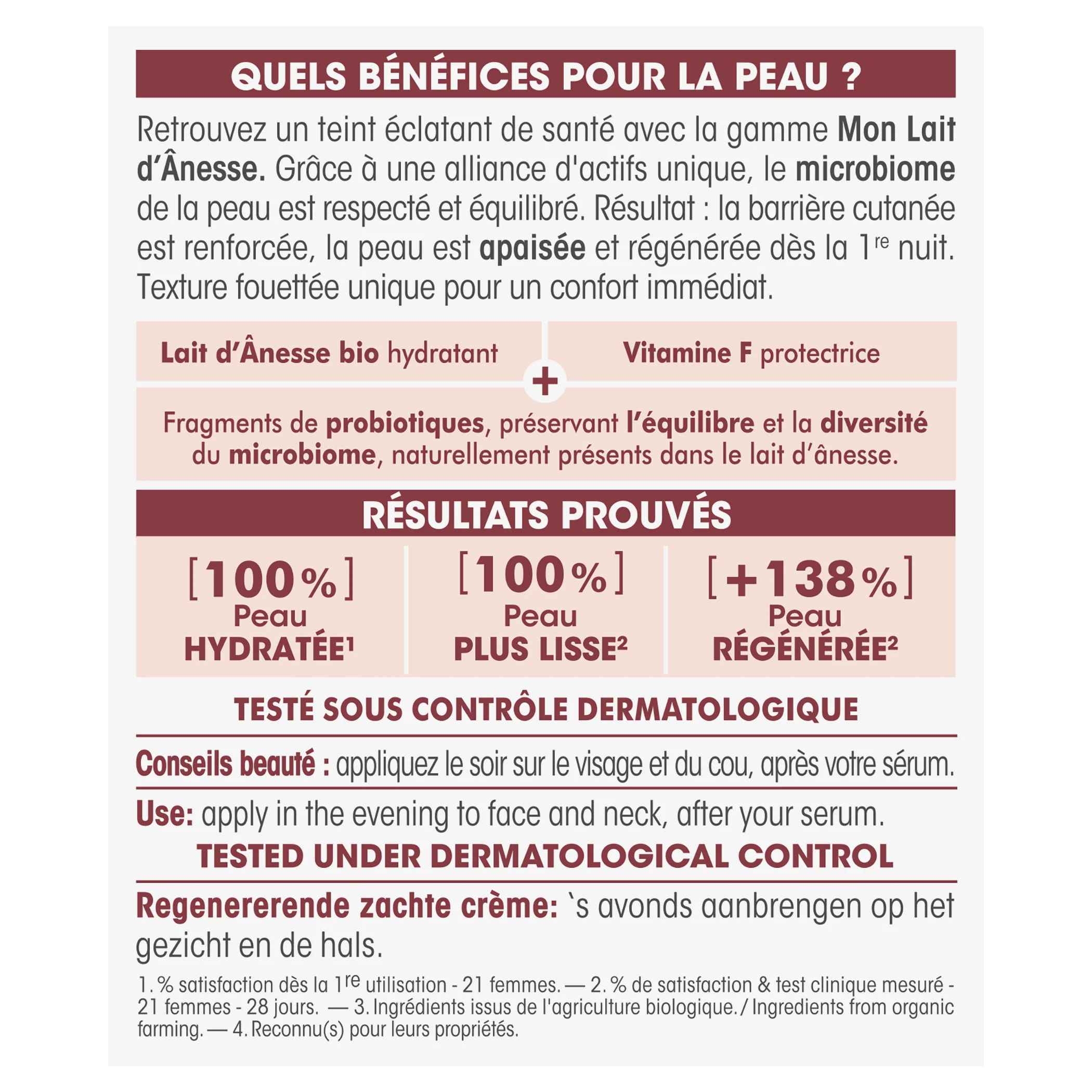 SO’BiO étic Regenerierende Nachtcreme mit Bio-Eselsmilch (50 ml) – geschlagene Textur