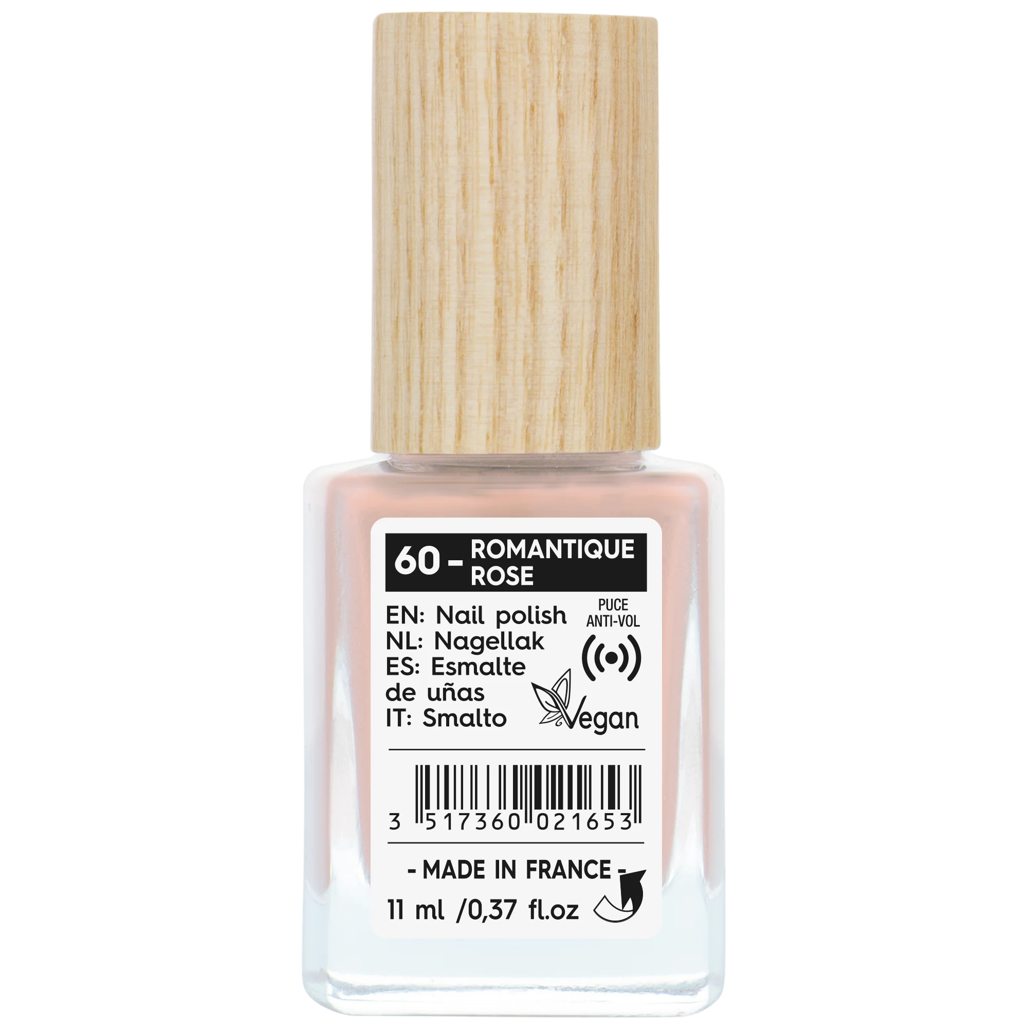 SO’BiO étic Nagellack – 60 romantisches Rosa (11 ml) – mit strahlender und intensiver Farbe
