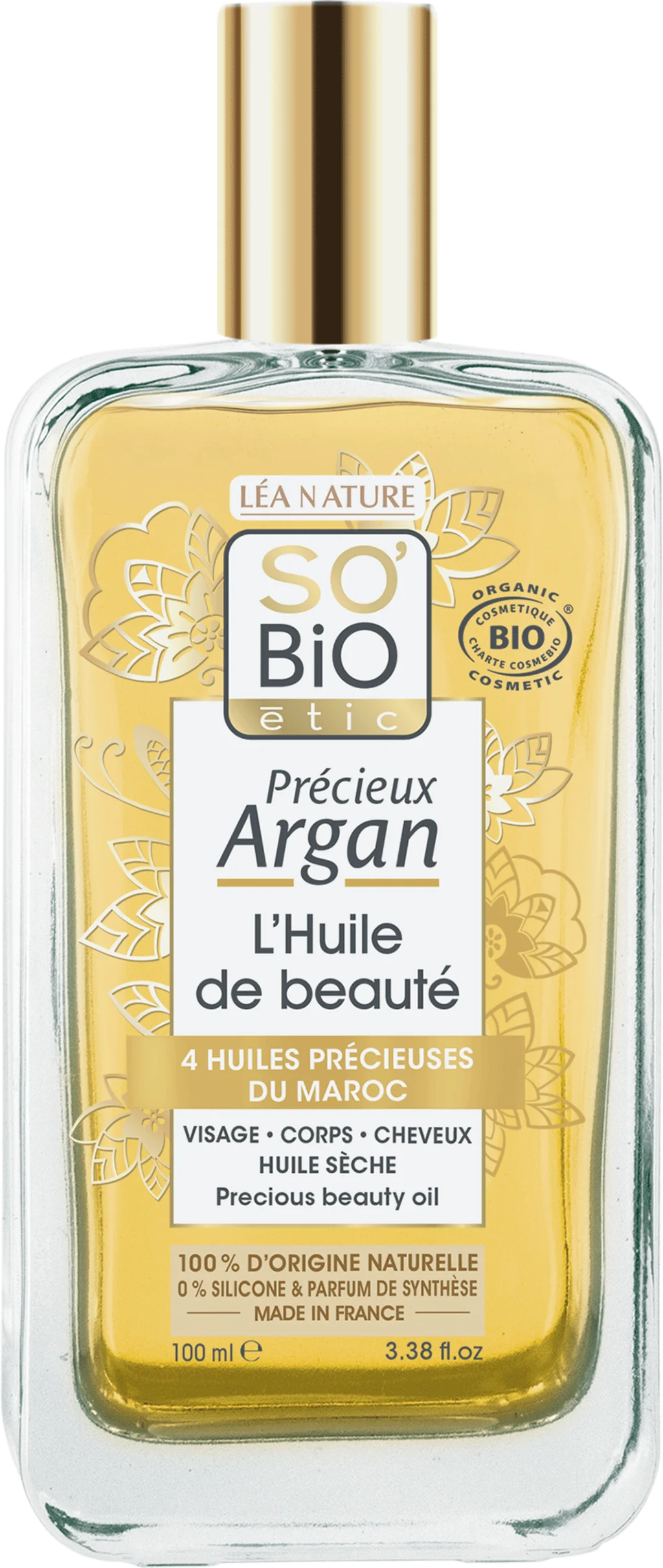 SO’BiO étic Précieux Argan Pflegeöl für Körper, Gesicht und Haare BIO (100 ml) – Elixier der Jugend und Schönheit