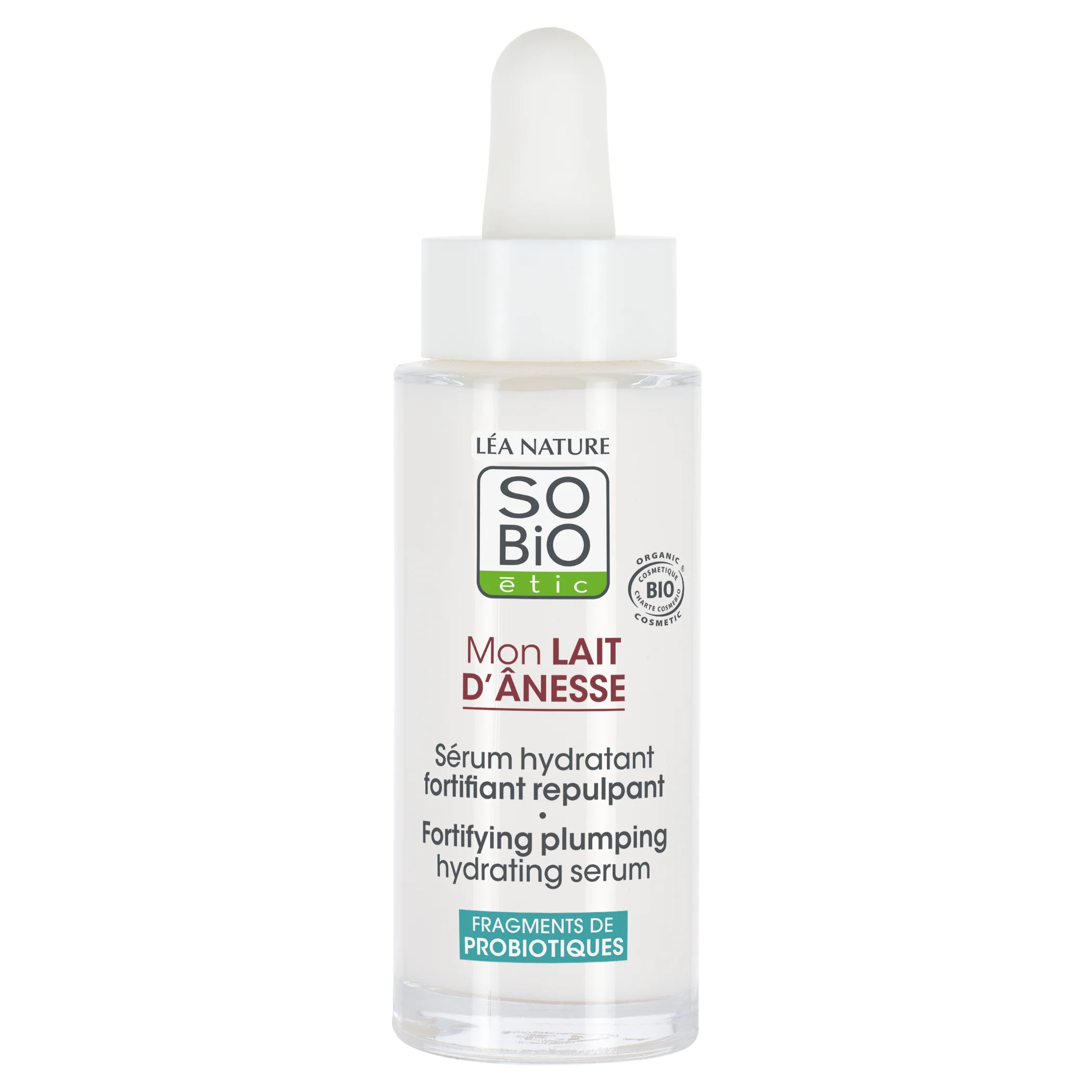 SO’BiO étic Stärkendes Feuchtigkeitsserum mit BIO-Eselsmilch (30 ml) – mit Hyaluronsäure