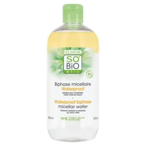 SO’BiO étic Zweiphasiges Mizellenwasser – Pur BAMBOO BIO (500 ml) – mit Bio-Bambus und Moringa