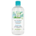 SO’BiO étic Feuchtigkeitsspendendes Mizellenwasser mit Aloe vera BIO (500 ml) – angereichert mit Kornblumenwasser
