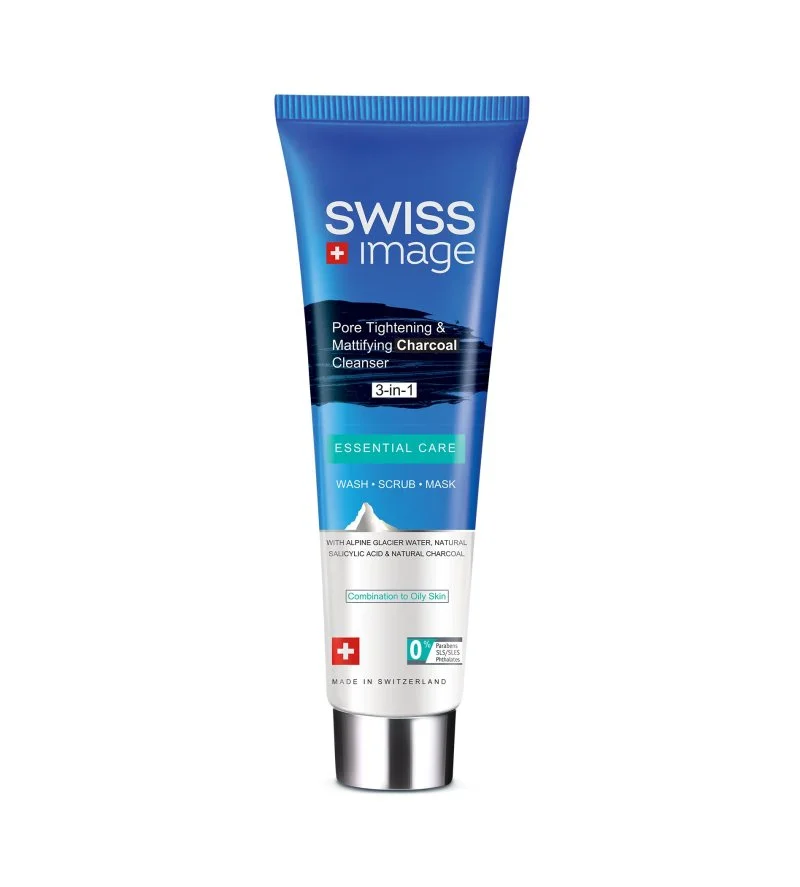 Image Essential Care Porenverfeinerndes & mattierendes 3-in-1 multifunktionales Reinigungsgel mit Aktivkohle 100 ml