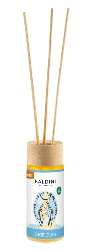 Taoasis Baldini Aroma-Diffusor mit Stäbchen Angel Scent BIO (50 ml) – euphorisierend, harmonisierend und aktivierend