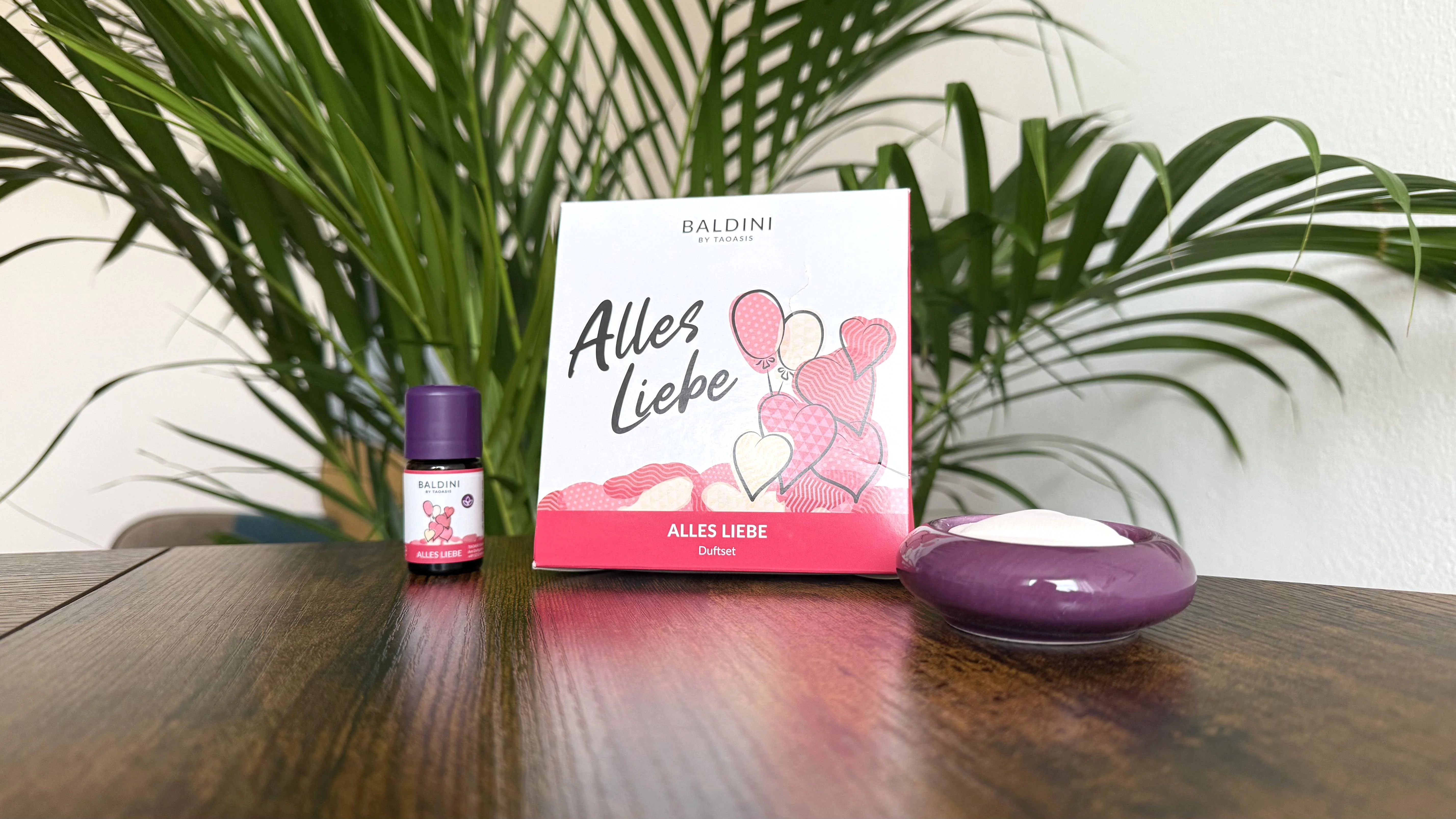 Taoasis Baldini Aroma-Set All the Love BIO (5 ml) – harmonisierender Duft mit Steindiffusor
