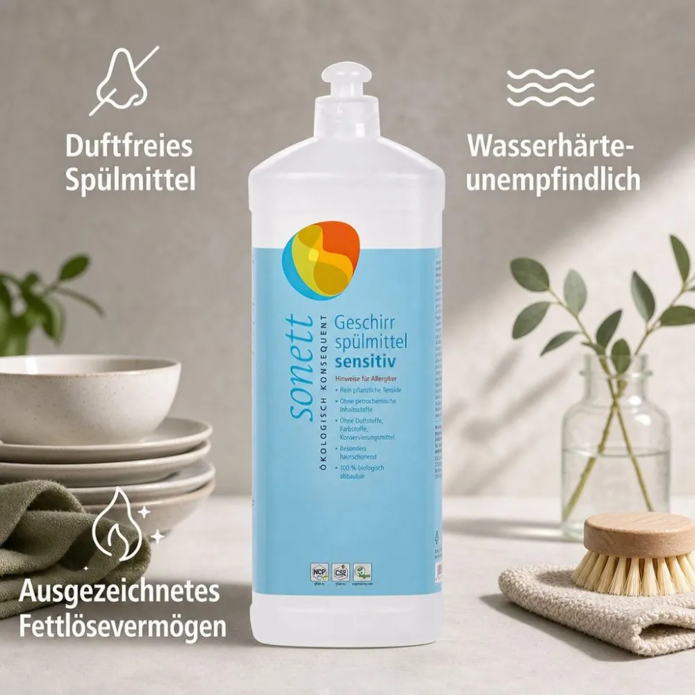 Sonett Flüssiges Geschirrspülmittel - Sensitive 1 l