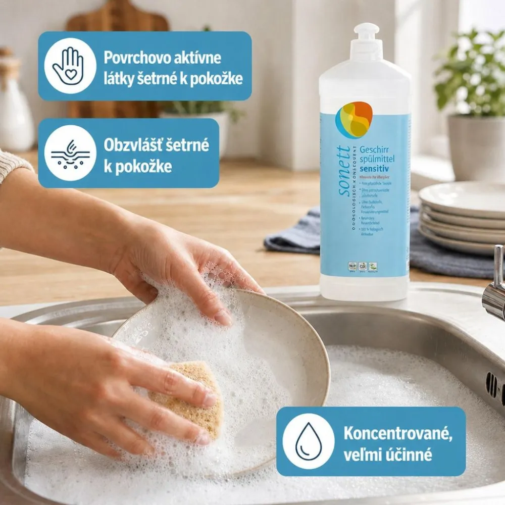 Sonett Flüssiges Geschirrspülmittel - Sensitive 1 l