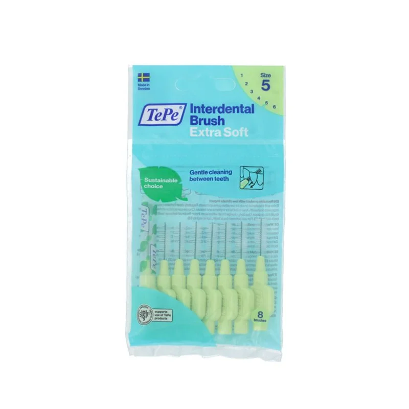 Extra weiche Interdentalbürsten Größe 5 grün (0,8 mm) 8 Stück