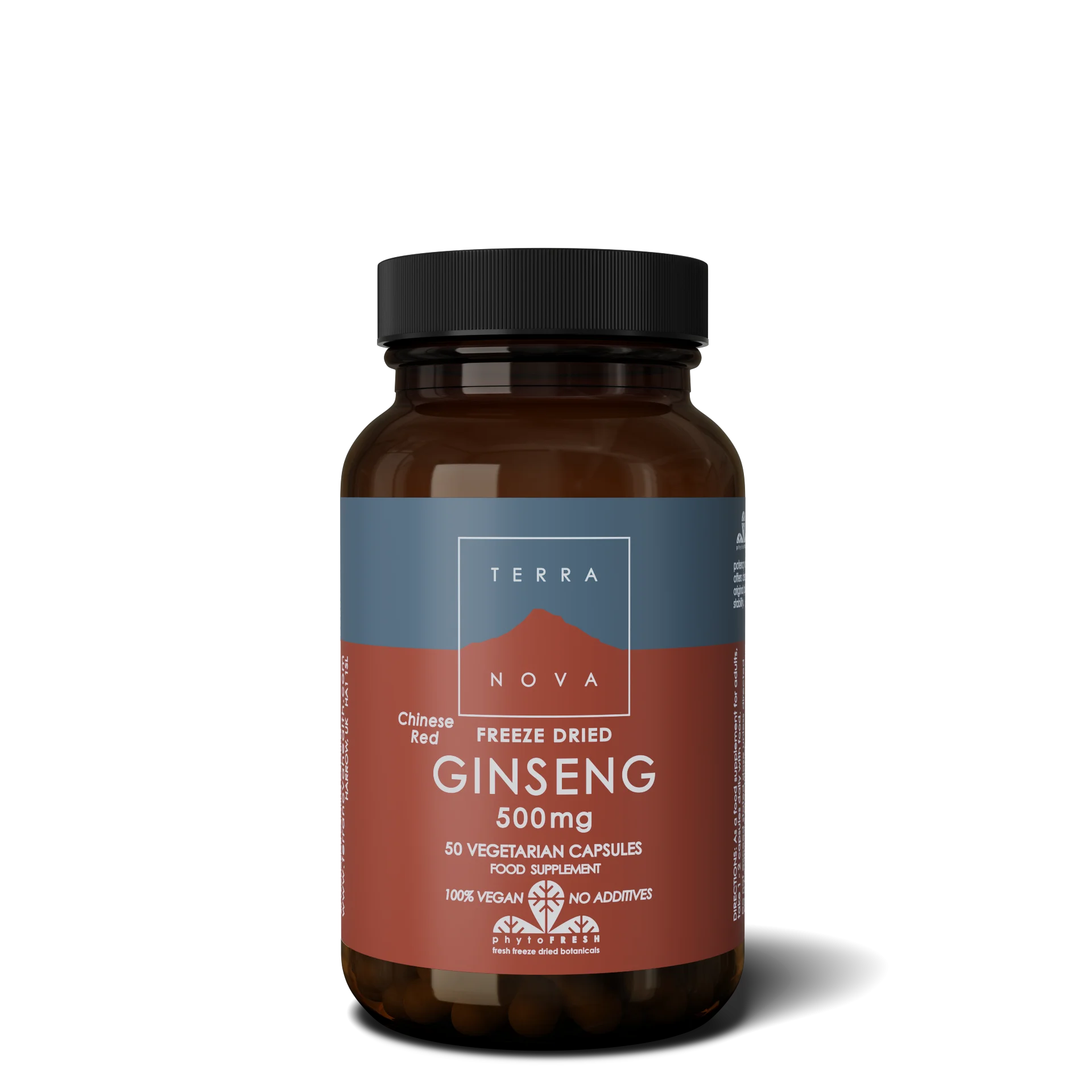 Terranova Health Chinesischer roter Ginseng, gefriergetrocknet, BIO (50 Kapseln) - unterstützt das Immunsystem