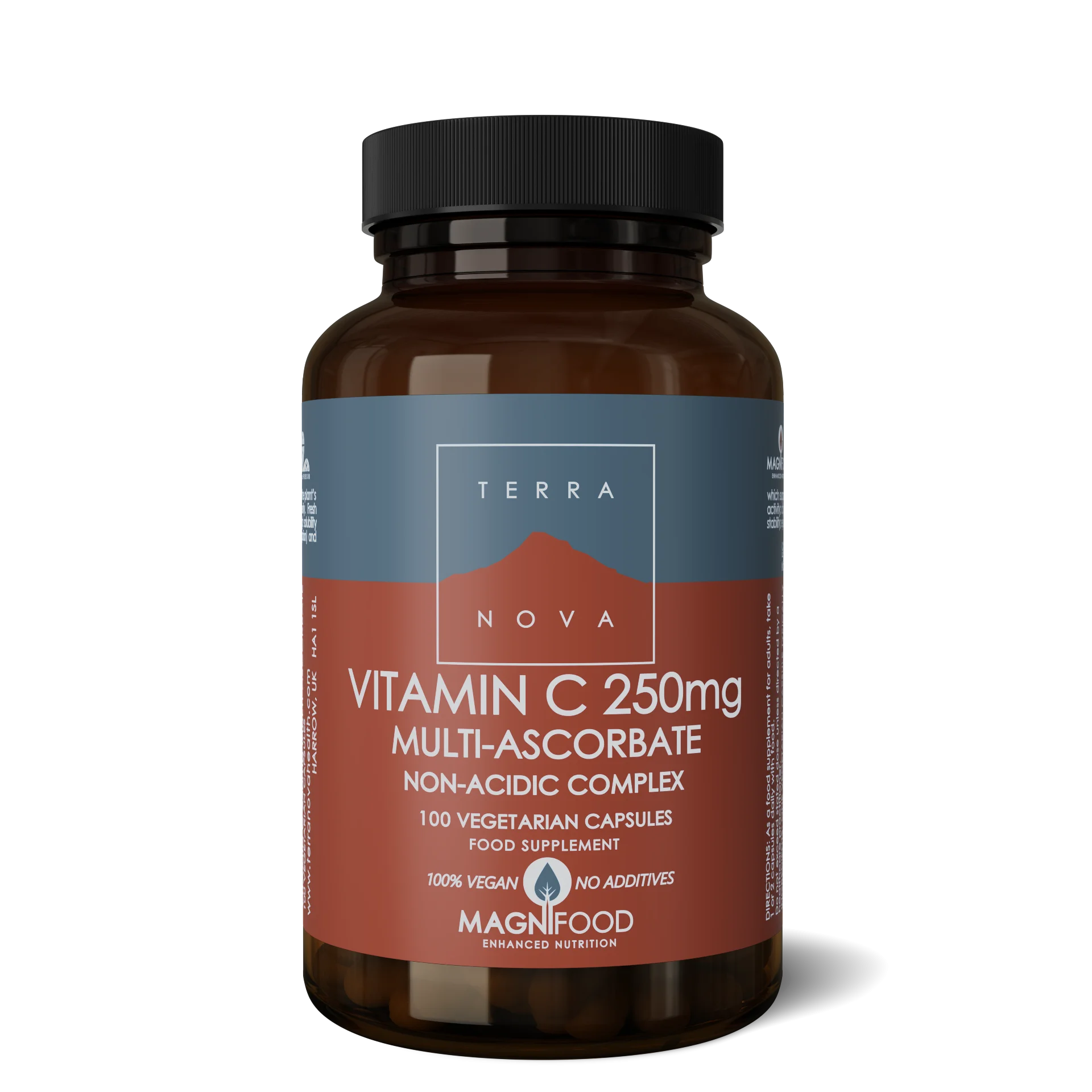 Terranova Health Vitamin C 250 mg Komplex 100 Kapseln - in Form mineralischer Ascorbate