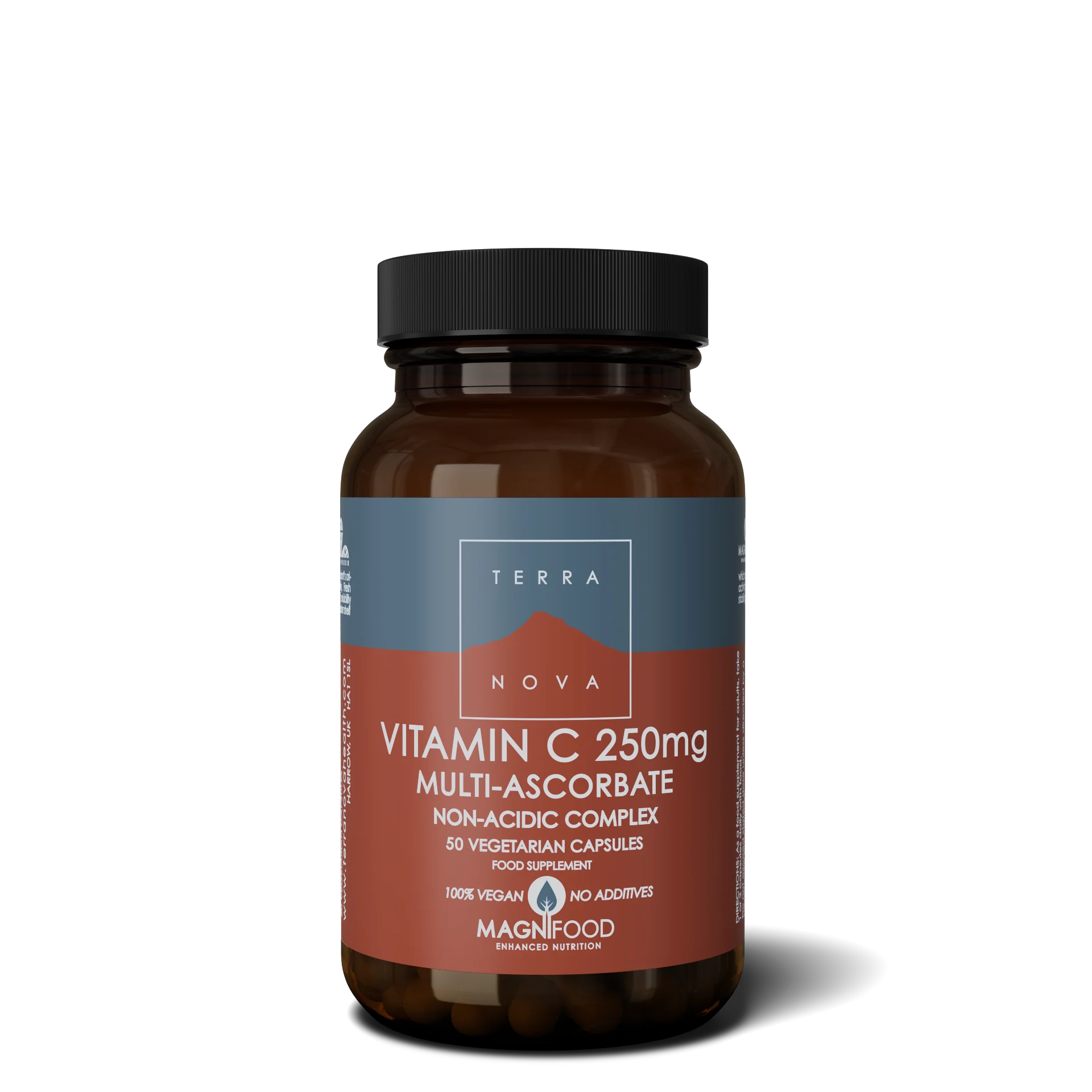 Terranova Health Vitamin C 250 mg Komplex 50 Kapseln - in Form von mineralischen Ascorbaten
