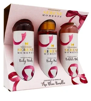 The Indulgent Bathing Co. Serene Moments Geschenkset Duschgel 240 ml + Schaumbad 240 ml + Körperspray