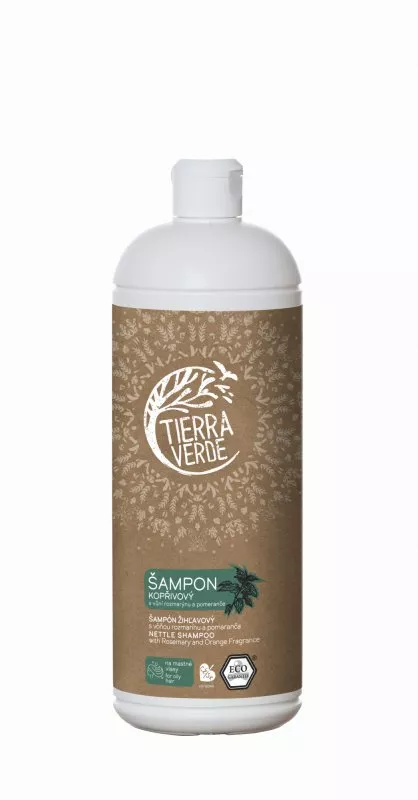 Tierra Verde Brennnessel-Shampoo für fettiges Haar mit Rosmarin (1 l)