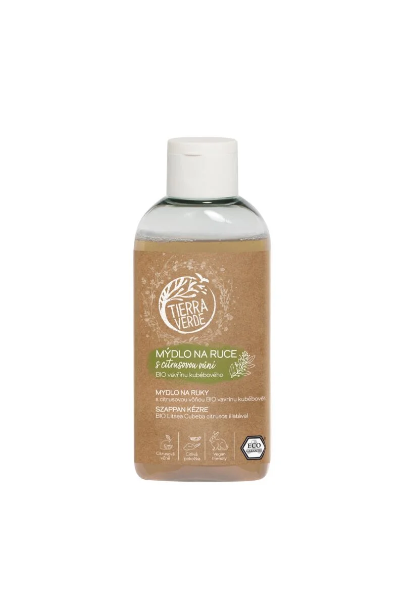Tierra Verde Flüssige Handseife – BIO Lorbeer 290 ml – mit tschechischem Bio-Spitzwegerich