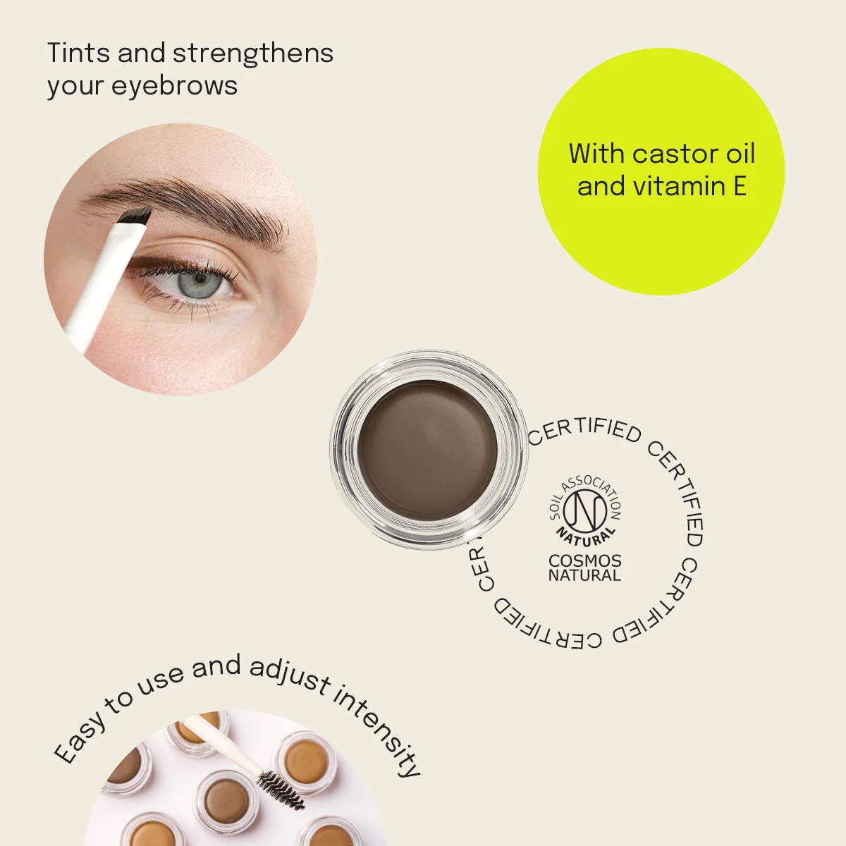 Uoga Uoga Cremige Augenbrauen-Pomade (2,5 ml) 797 Pebbles & Salt - Blonde - 3 Nuancen für optisch dichtere Augenbrauen