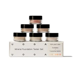 Uoga Uoga Tester-Set Mineral Make-up (6 x 0,7 g) Light - 5 Make-ups + 1 Rouge, passend zum Hautton