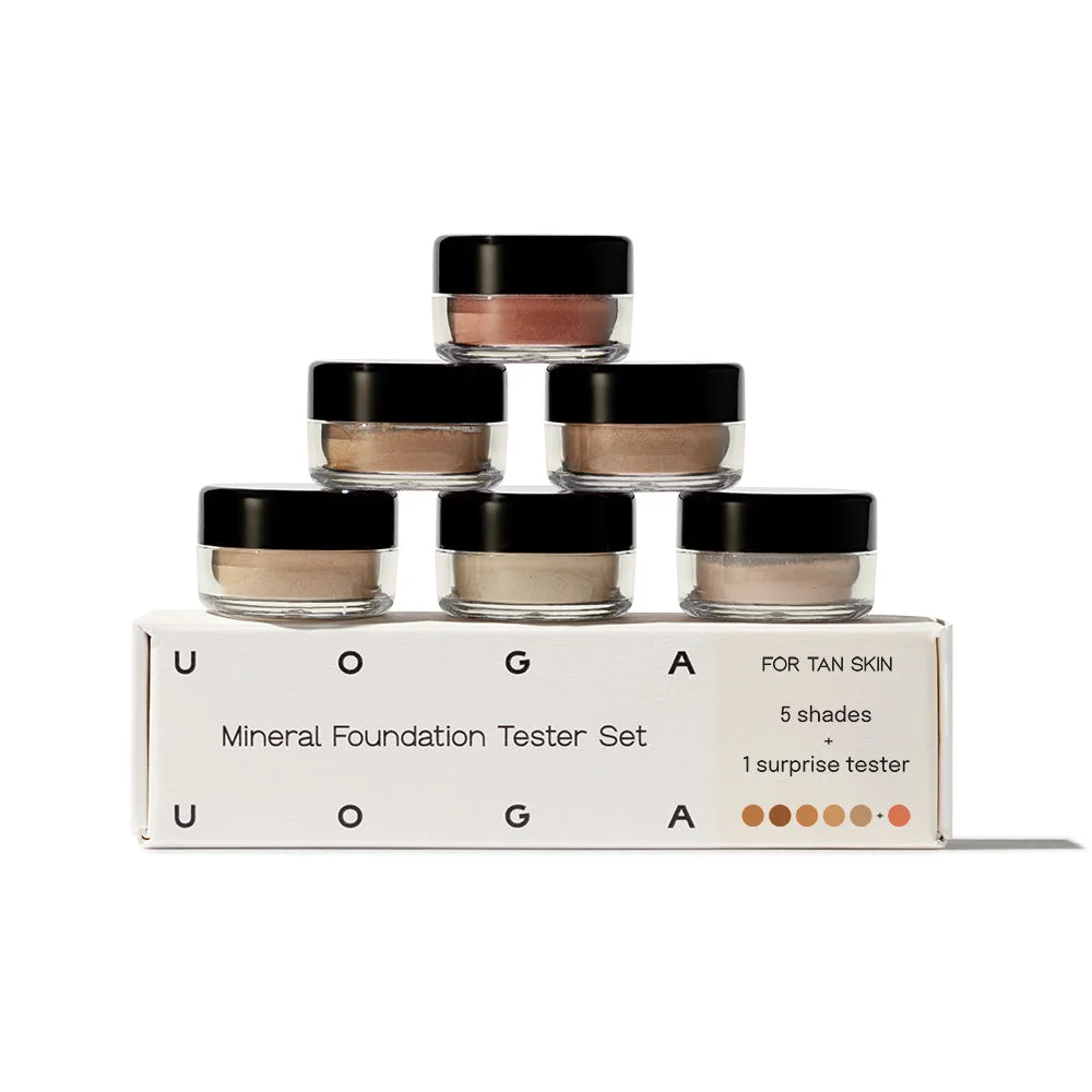 Uoga Uoga Tester-Set Mineralisches Make-up (6 x 0,7 g) Tan - 5 Make-ups + 1 Rouge je nach Hautton