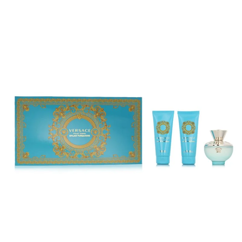 Pour Femme Dylan Turquoise Eau de Toilette für Damen + Duschgel 100 ml + Bodygel 100 ml + Kosmetiktasche