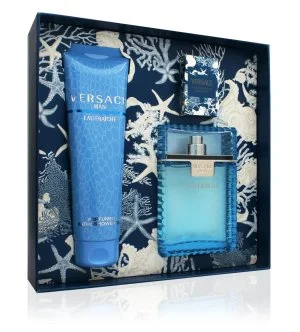 Versace Man Eau Fraiche Geschenkset 100 ml + Duschgel 150 ml + Eau de Toilette Eau de Toilette für Herren