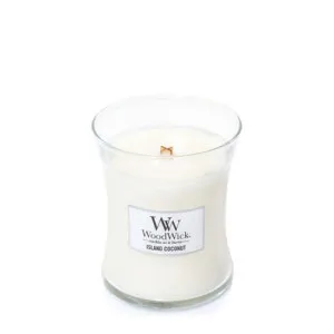 WoodWick Island Coconut Duftkerze mit Holzdocht für Frauen