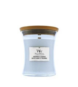 WoodWick Sagewood & Seagrass Duftkerze mit Holzdocht 275 g